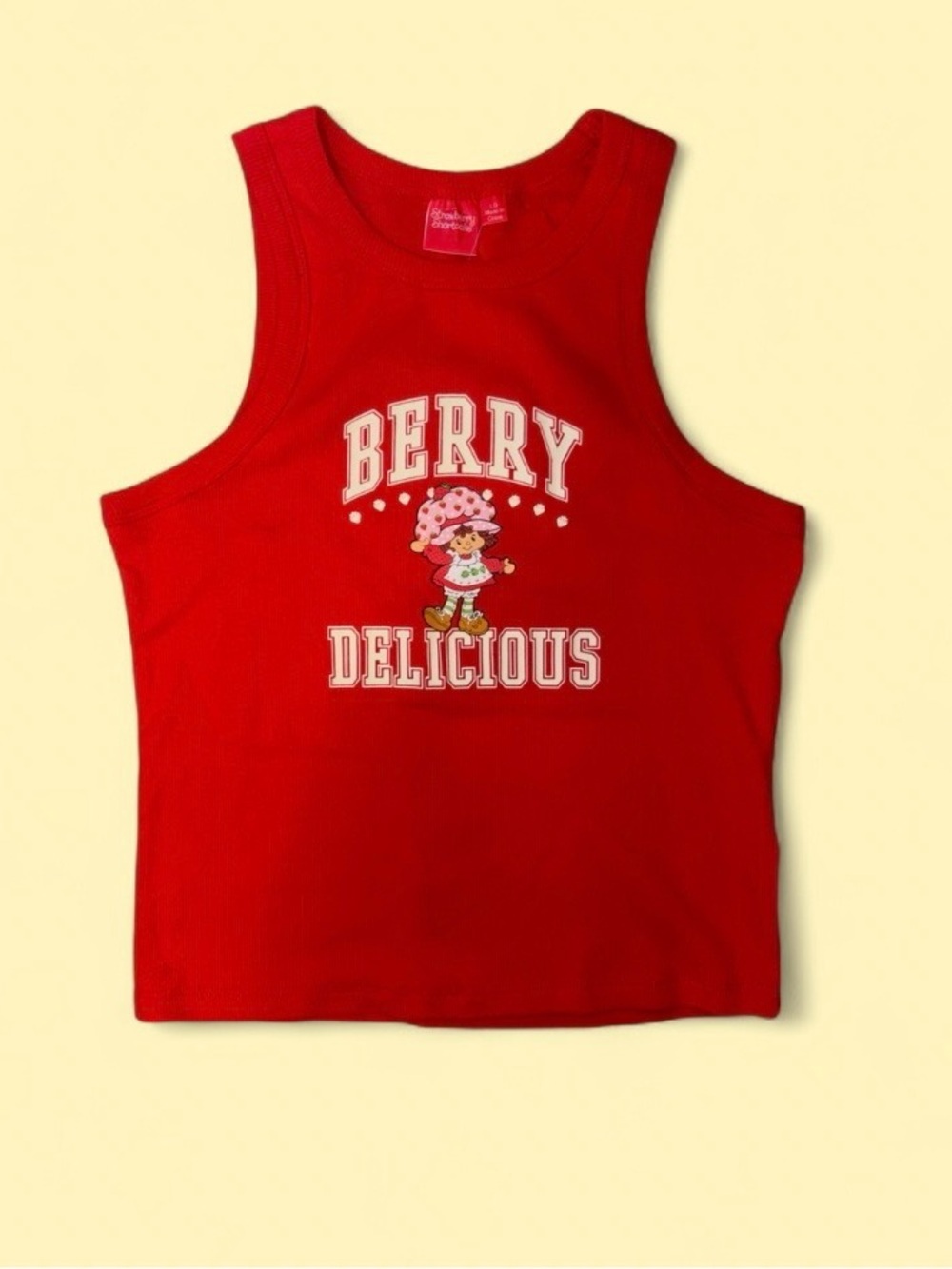 Strawberry Shortcake “Berry Delicious” Tank | NWT | Size L | Y2K Baby Tee 🍓